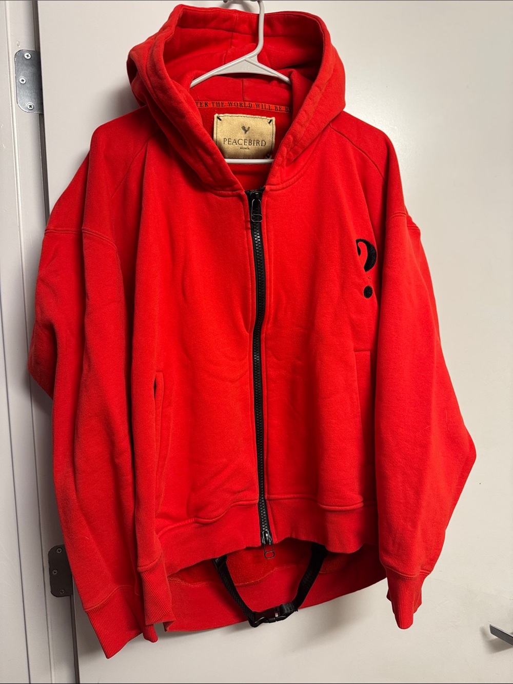 Women's Red Hooded Zip Jacket